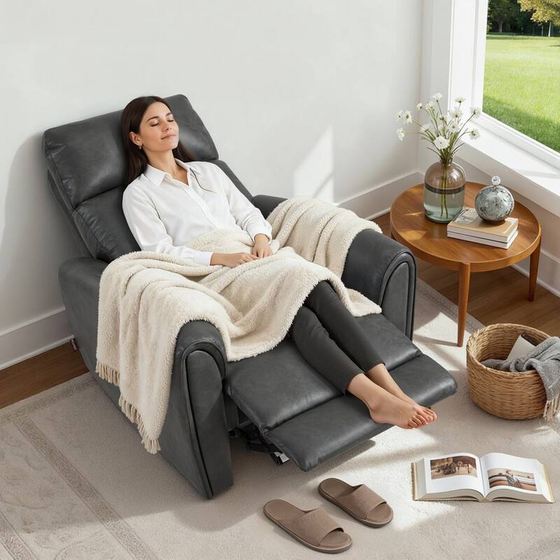 MCombo Power Small Recliners, Modern Zero Wall Hugger Recliners Chair with Lumbar Support, USB and Charging Ports, FSC Certified