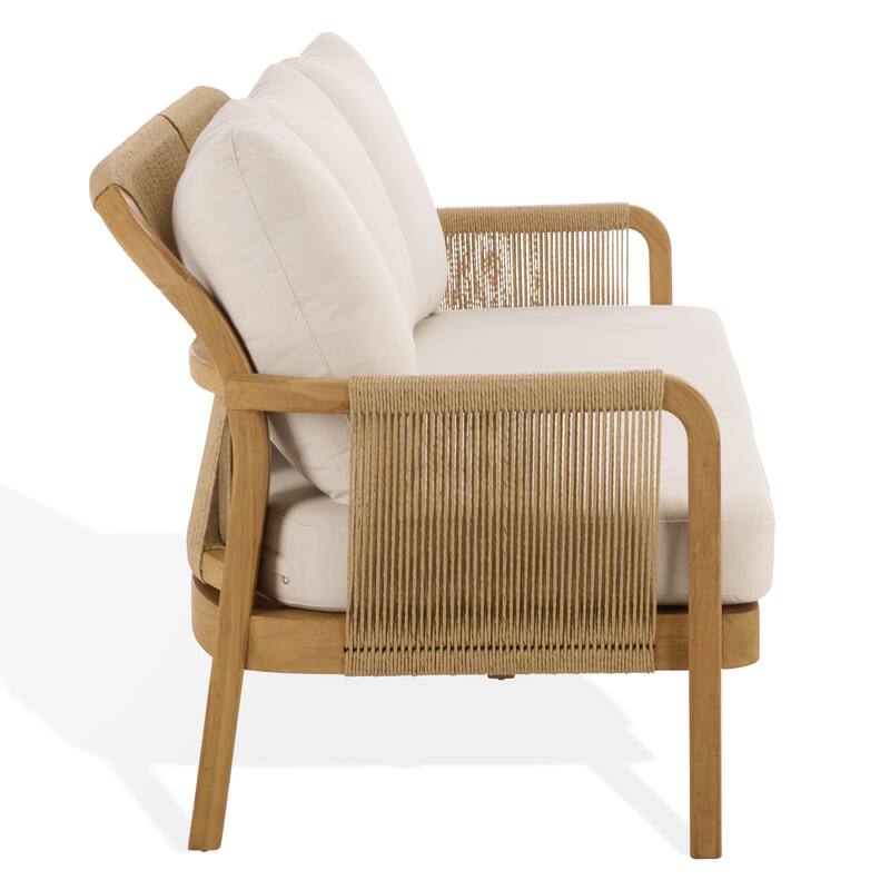 SAFAVIEH Couture Rogers Teak & Hyacinth Sofa - 69"W x 34"D x 34"H