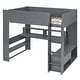 preview thumbnail 16 of 15, Full Gaming Loft Bed wDesk,Shelves,LED,Charging Station,Dark Grey