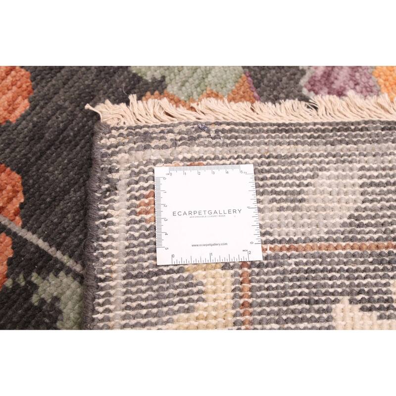 ECARPETGALLERY Hand-knotted Modern Oushak Charcoal Wool Rug - 8'0 x 9'11