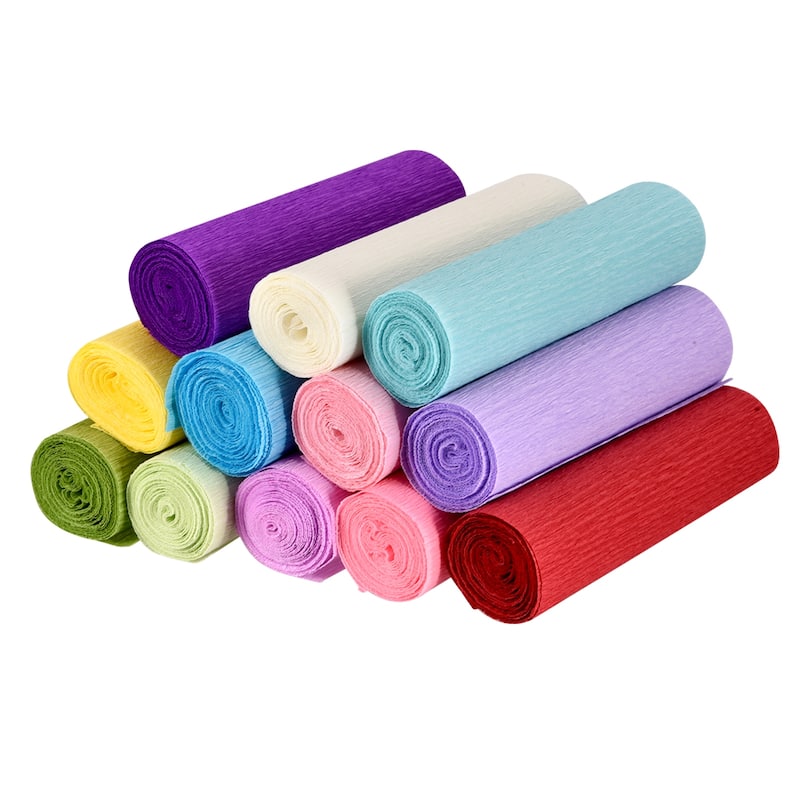 3pcs Crepe Paper Roll Decoration 8.2ft Long 5.9 Inch Wide