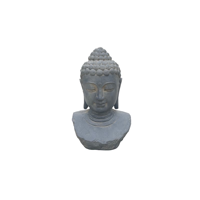 Serenity Enlightened Zen Buddha Head Statue