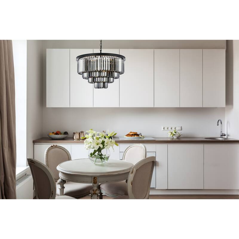 Elegant Lighting 1231D32-SS/RC Sydney 17 Light 32" Wide Crystal