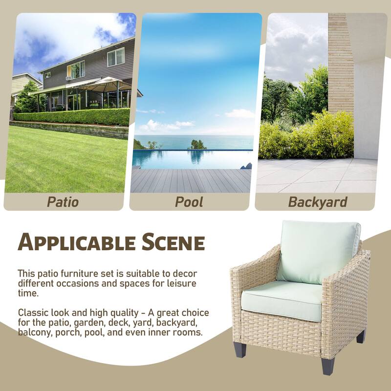 HOOOWOOO 3-piece Outdoor Patio Wicker Chat Set with Firewood Stove