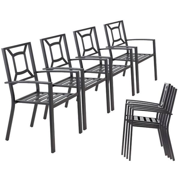 AECOJOY Simple Living Outdoor Patio Dining Chairs (Set of 8) Bed Bath