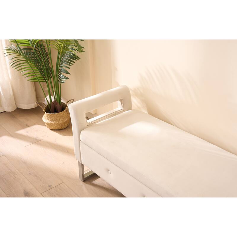 67.91"Wide Velvet Storage Soft Bench with Armrests for Living Room, Entryway and Bedroom