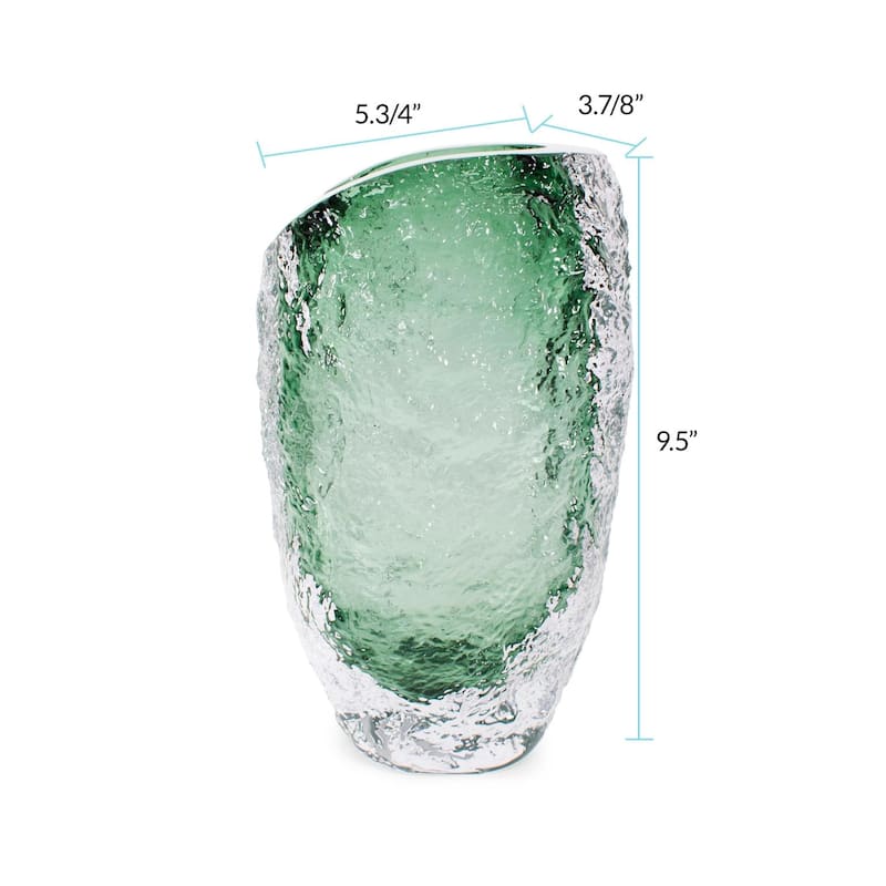 Emerald Crystalized Glass Vase