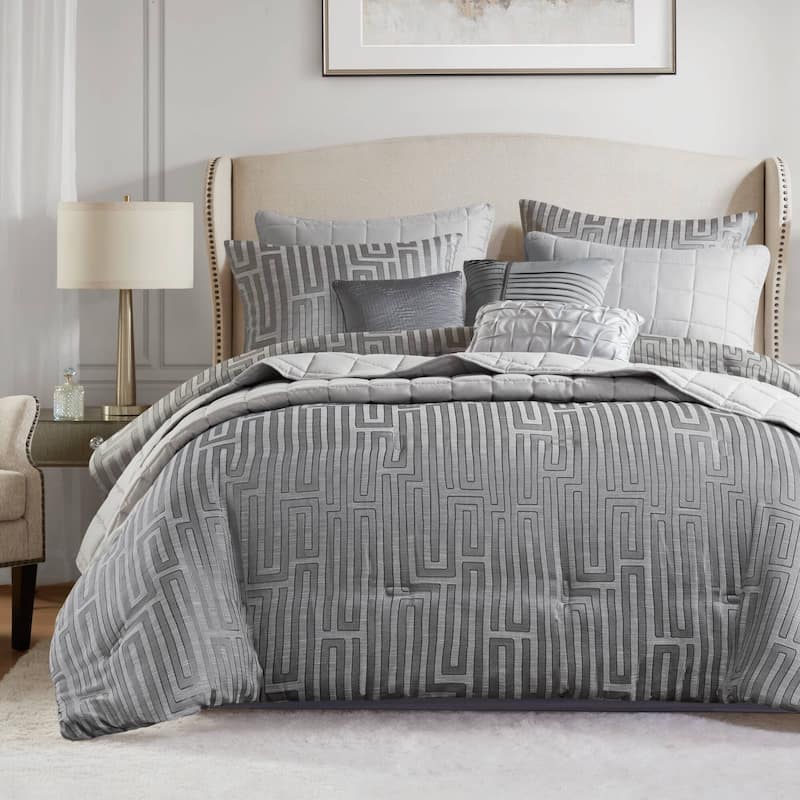 Madison Park Royce 10 Piece Luxury Jacquard Comforter Set