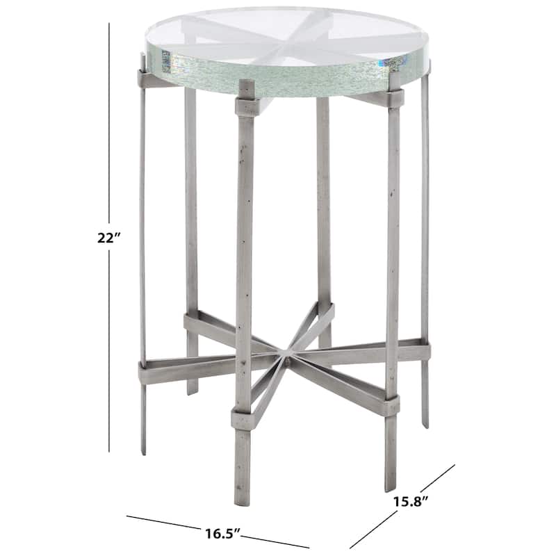 SAFAVIEH Couture Evyanna Round Bubble Glass Table - 16 IN W x 16 IN D x 22 IN H