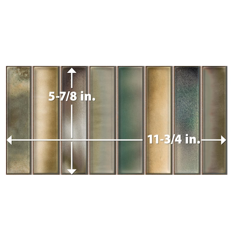 Merola Tile Borealis Green 5-7/8" x 11-3/4" Ceramic Wall Tile