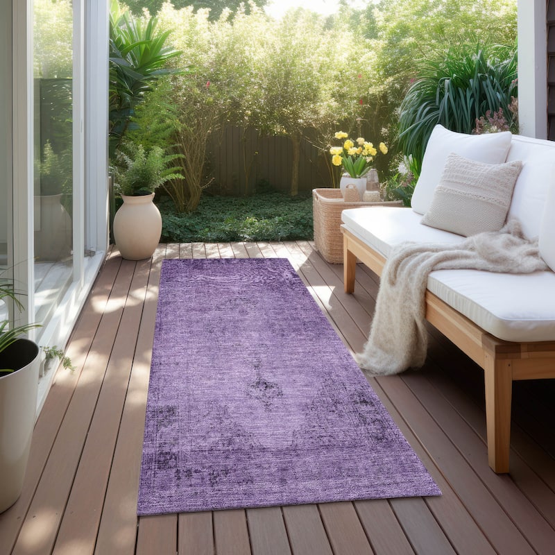 Machine Washable Indoor/ Outdoor Chantille Traditional Vintage Rug