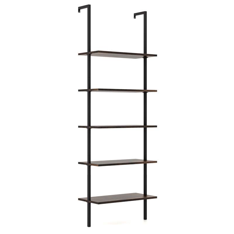 Costway 2 PCS 5 Tier Ladder Shelf 71'' Wall-Mounted Bookshelf Display - See Details