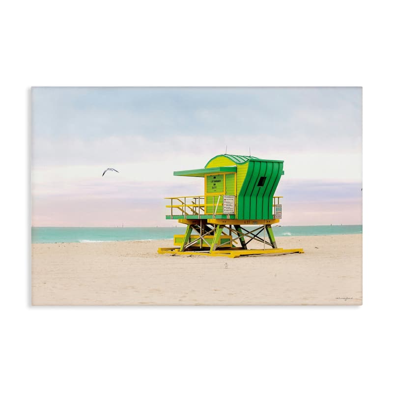 Stupell Lime Green Lifeguard Hut Canvas Wall Art Design By Seven Trees Design - 36 x 24