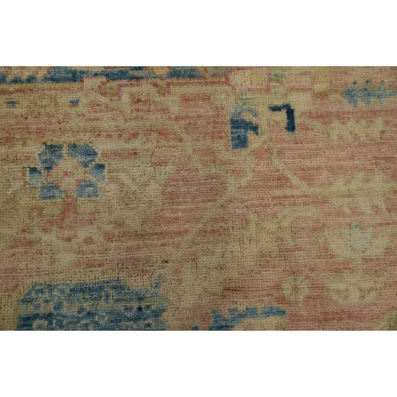 Hand Knotted Oriental 100% Wool Carpet Traditional Medallion Oranges & Rust Heriz (serapi) Area Rug - 12' 1'' X 9' 1''