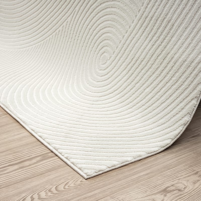 Abani Neutral NTL130 Zen Reiki Circles Area rug