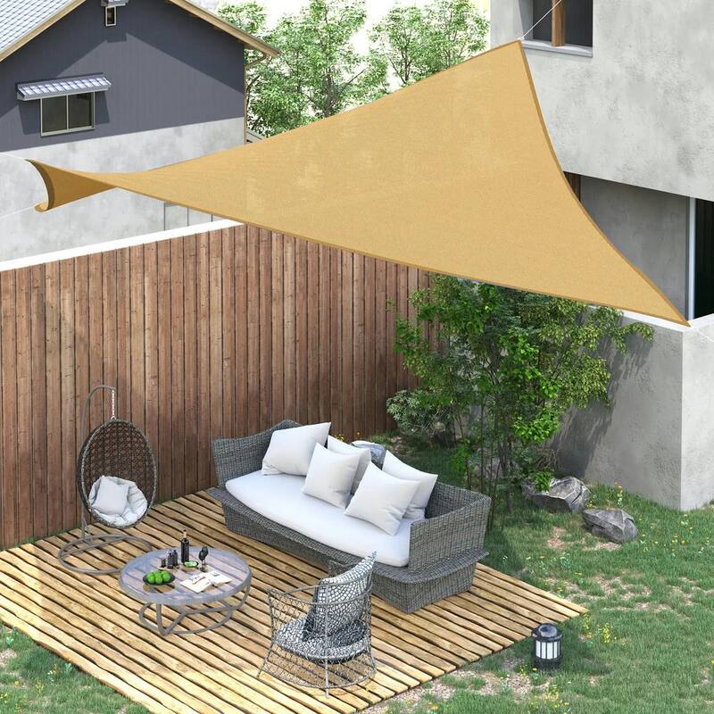 16'x20' Sun Shade Sail Canopy Outdoor Shade Sail Cloth for Patio Yard - Sand