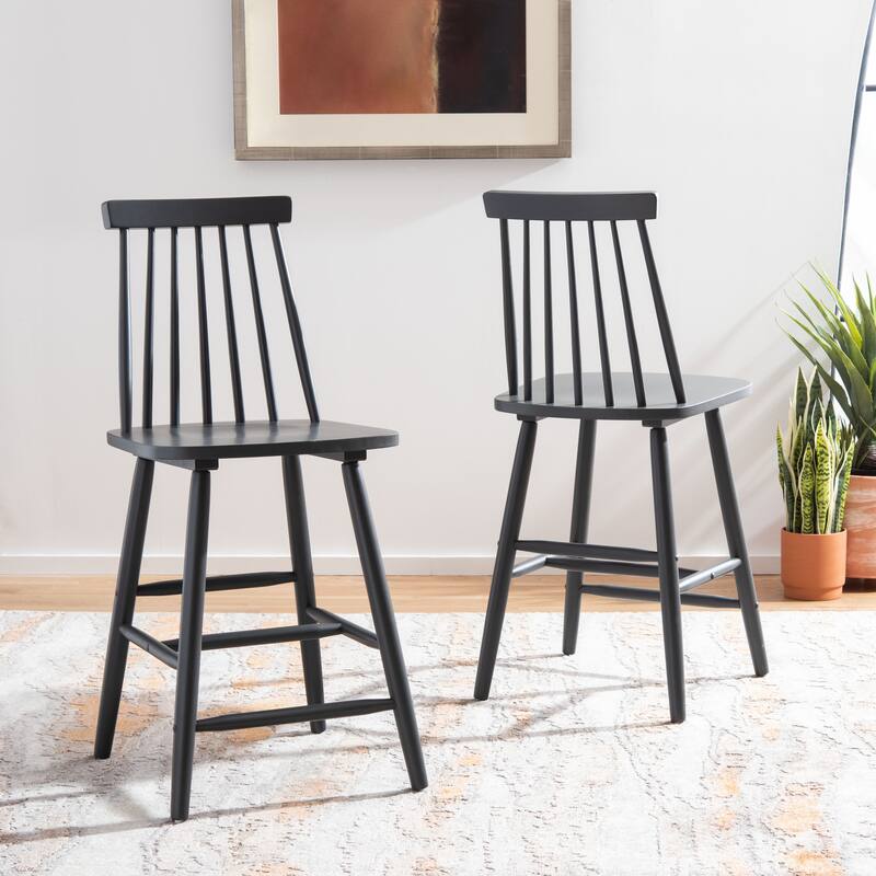 SAFAVIEH Beaufort 24-inch Spindle Farmhouse Counter Stool (Set of 2) - 18"W x 21"D x 39"H