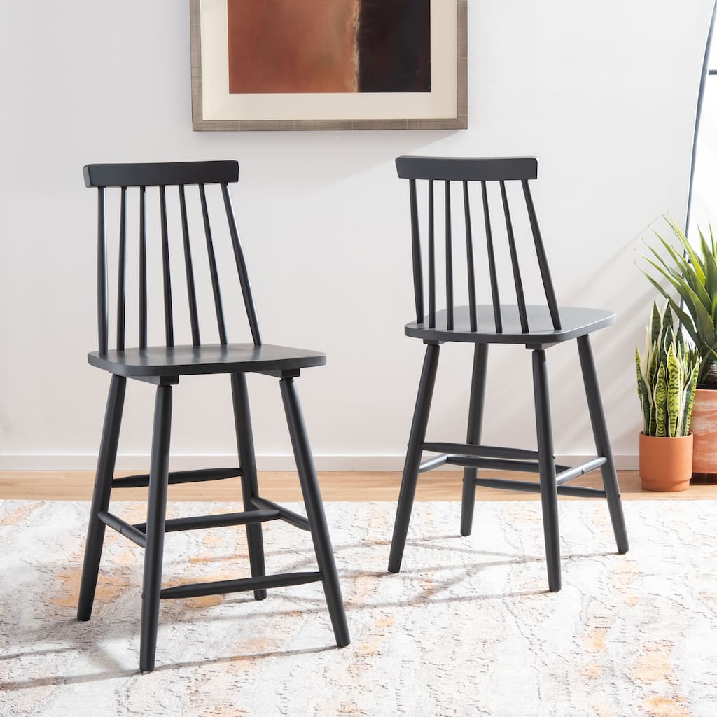 SAFAVIEH Beaufort 24-inch Spindle Farmhouse Counter Stool (Set of 2) - 18"W x 21"D x 39"H