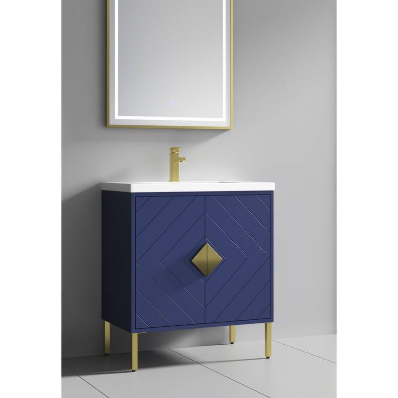 30" Tennant Brand Modern Style Navy Blue Eileen Bathroom Sink Vanity