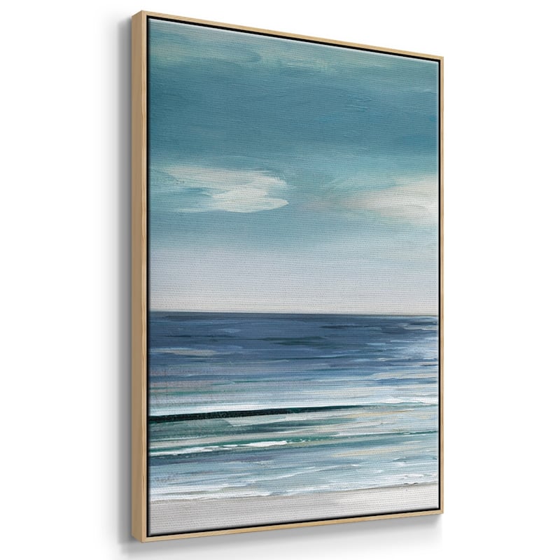 Blue Silver Shore - Multi Piece Framed Canvas