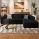 preview thumbnail 25 of 28, WINSOON Plush Modular Sectional Sofa with Pillows Black - Right Facing