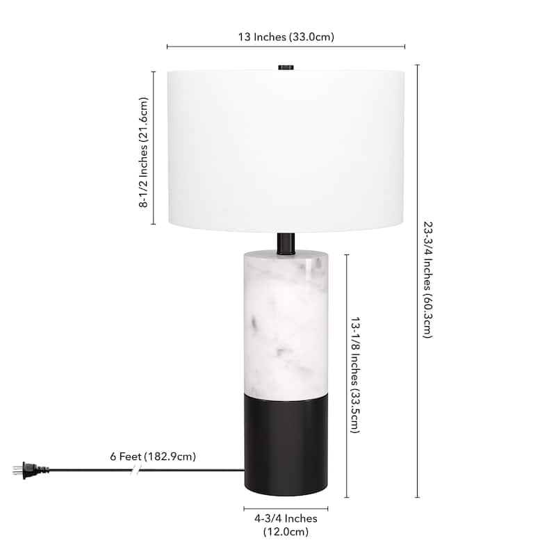 Lena 24" Tall Table Lamp with Fabric Shade - 13" Wide