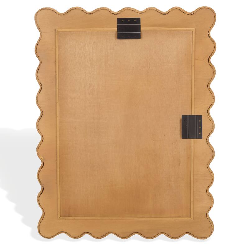 SAFAVIEH Couture Glendetta Natural 40.3-inch Vertical Rectangle Rattan Mirror - 30.5"W x 1.5"D x 40.3"H