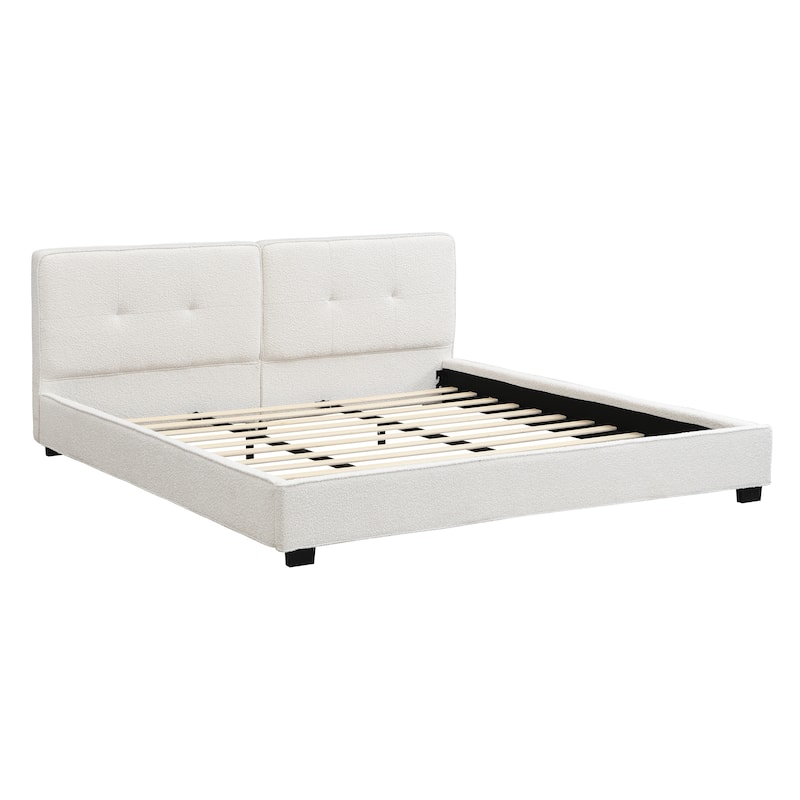 Christopher Knight Home - Oliver Velvet Upholstered King Platform Bed with Tufted Elegance