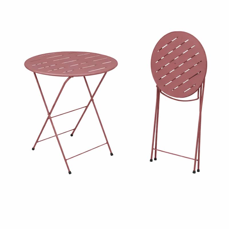 28-in H 3-Piece Metal Folding Bistro Set , Red