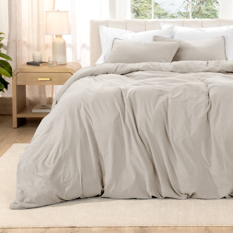 Bare Home Premium Washed Microfiber Duvet Cover and Sham Set