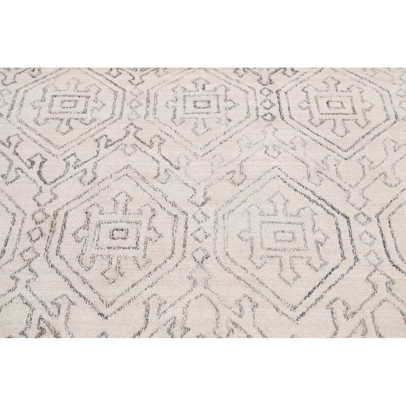 Geometric Oriental Gabbeh Area Rug Wool Handmade Modern Carpet - 5'0" x 7'10"