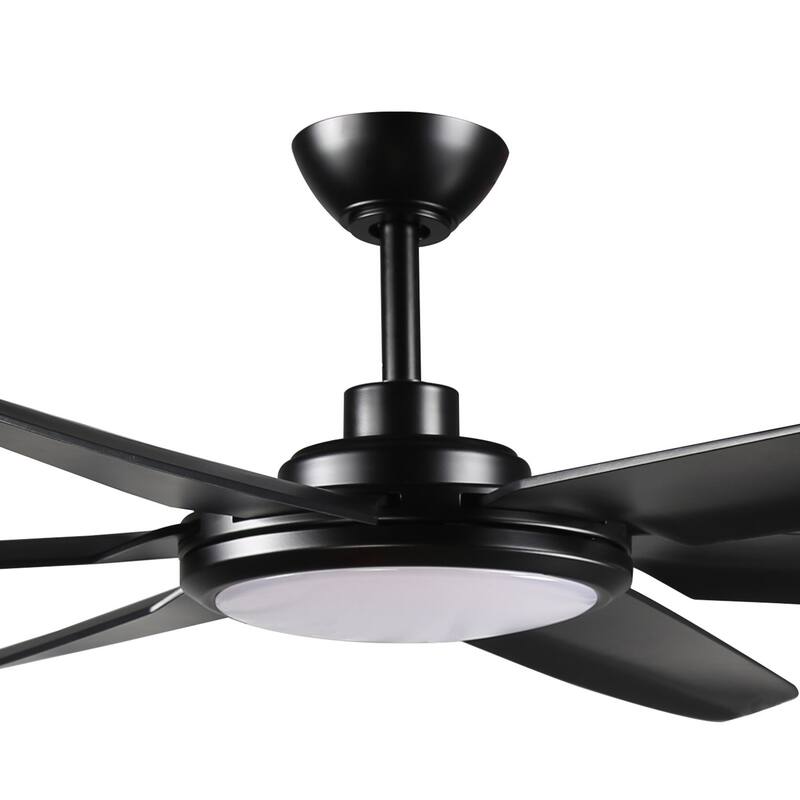 65-inch Modern Black Large Dimmable Ceiling Fan with LED Light and Remote - 65" W x 13.3" H/16.3" H