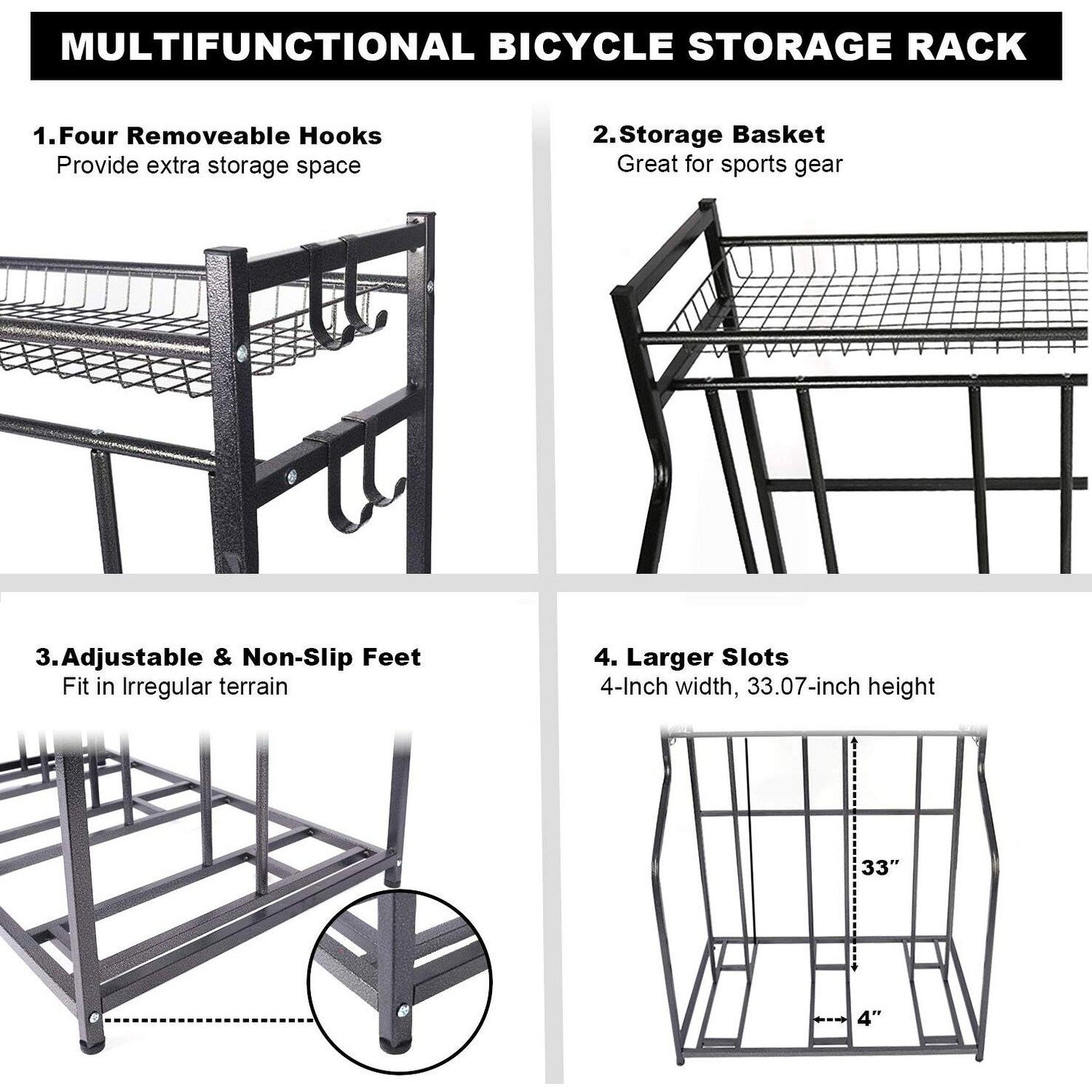 Mythinglogic Garage Bike Rack Baskets Collection Organizer Bike Storage Bike Rack Garage