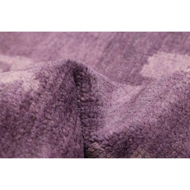 ECARPETGALLERY Hand-knotted Color Transition Purple Wool Rug - 7'3 x 9'10
