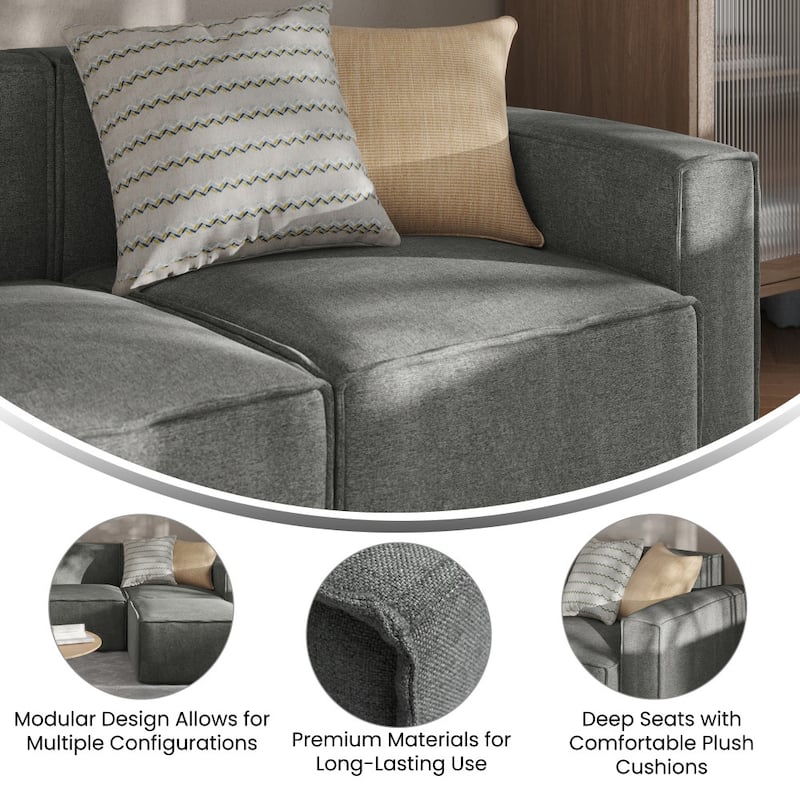 Contemporary Modular Sectional Sofa Right Side Chair with Armrest