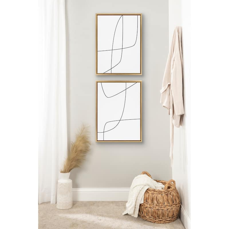 Kate and Laurel Sylvie Line Framed Canvas by The Creative Bunch Studio