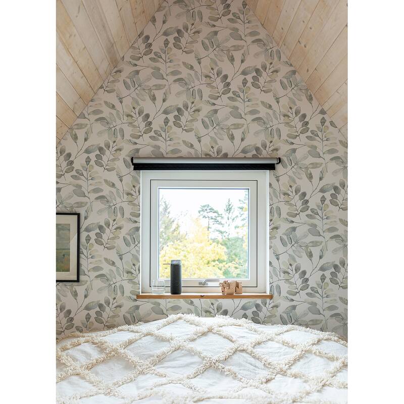 Chesapeake Pinnate Grey Leaves Wallpaper
