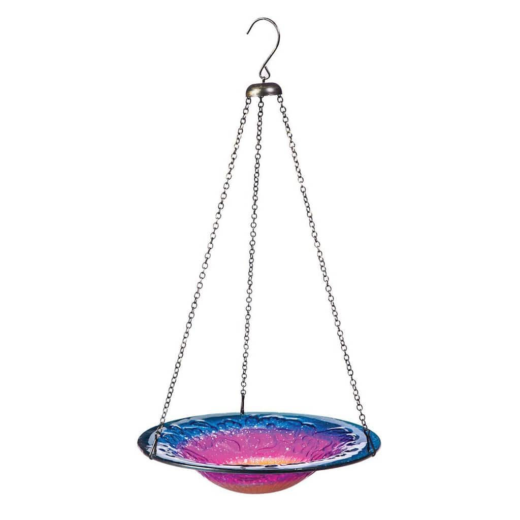 Hanging Sunrise Glass Bird Bath