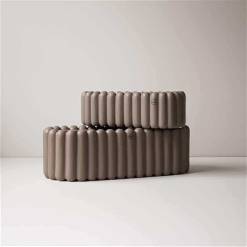 Ceramic Oval Planter - 19" - Brown