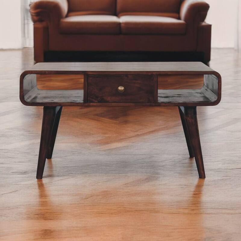 Artisan Furniture Solid Wood Curved California Walnut Coffee Table