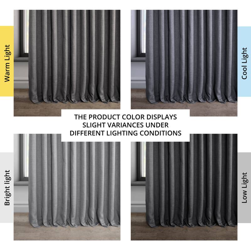 Exclusive Fabrics Faux Linen Extra Wide Room Darkening Curtains (1 Panel)