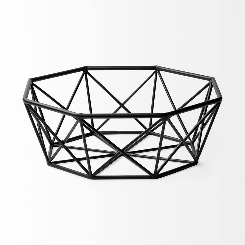 Davy Black Metal Large Hexagonal Bowl