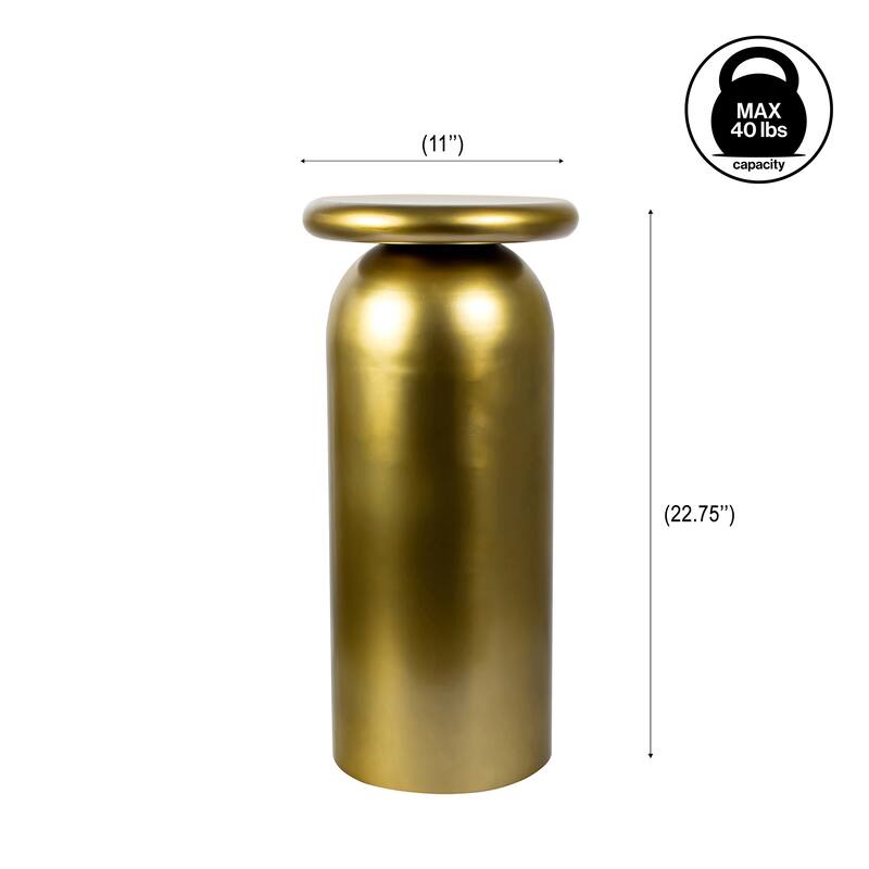 Oliver 22.75" Metal Sleek Cylinder Drink Table, by JONATHAN Y