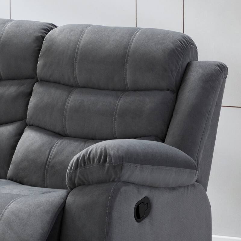 Jim Grey Upholstered Reclining Living Room 2 Piece Sofa Set