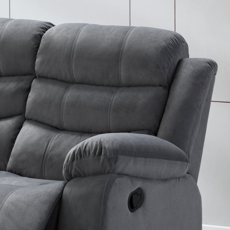 Jim Grey Upholstered Reclining Living Room Sofa