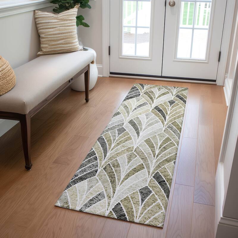 Machine Washable Indoor/ Outdoor Chantille Modern Mosaic Rug