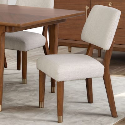 Furniture of America Forma Mid-Century Modern Walnut Solid Wood Dining Chairs (Set of 2)