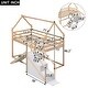 preview thumbnail 5 of 26, Twin over Twin Pine House Loft Kids Bed Frame with Slide, Staircase & Storage, Safety Guaranteed, Easy Assembly, Natural