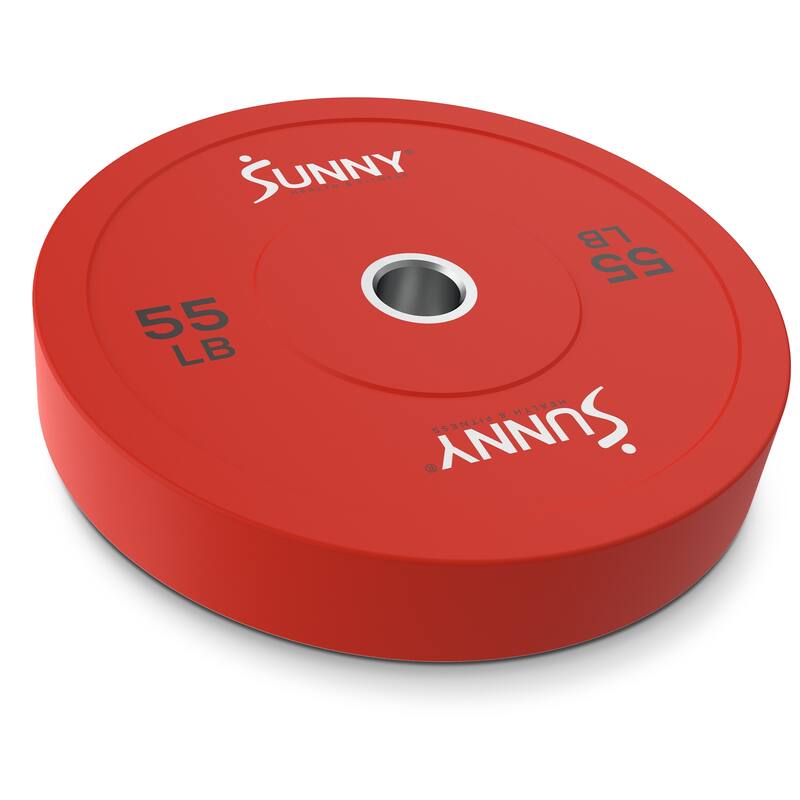 Sunny Health & Fitness Elite 2" Olympic Weight Plates 55 LB (Single) SF-OP01-55 - Red - 17.8" x 17.8" x 3.0" INCHES