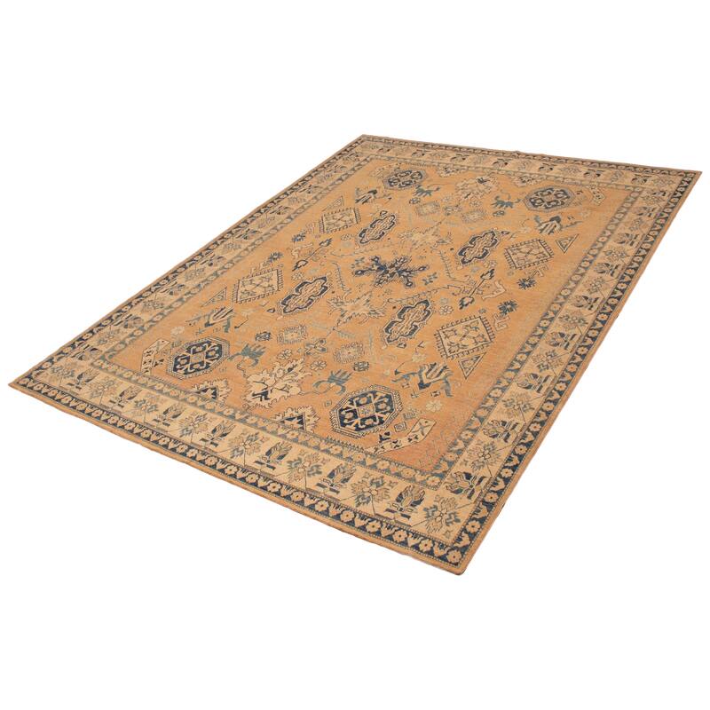 ECARPETGALLERY Hand-knotted Finest Ghazni Tan Wool Rug - 10'9 x 14'4